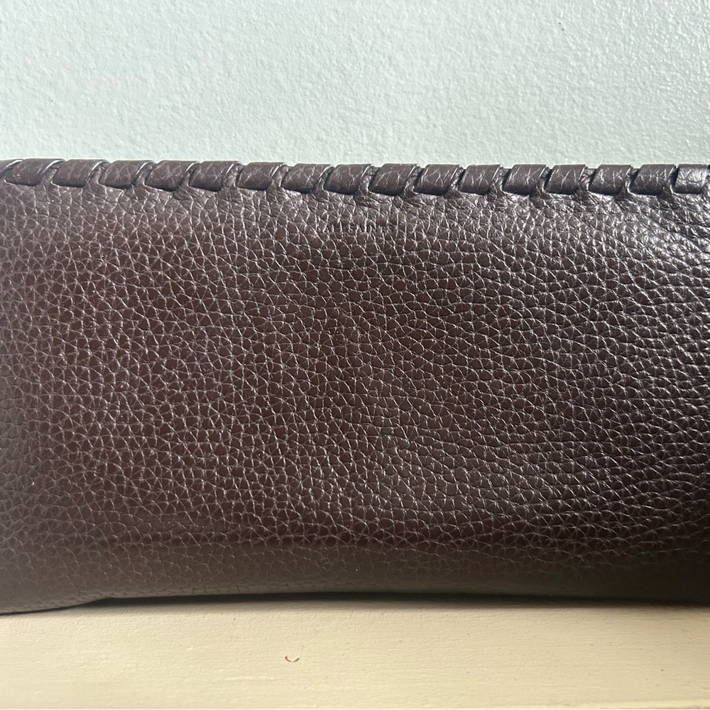 All Saints Rich  Brown Pebble Leather Wallet Zip Around